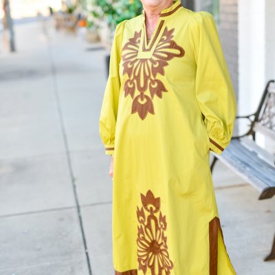 The Boho Belle Dress in Chartreuse