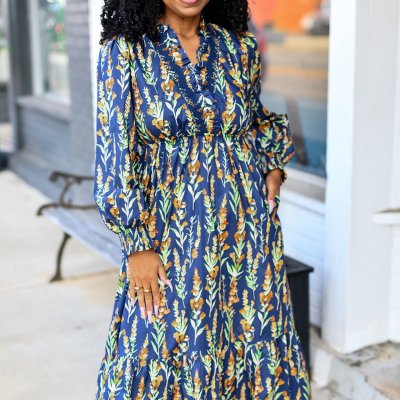 The Wildflower Way Dress in Navy