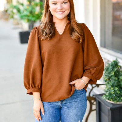 The Autumn Avenue Top in Brown