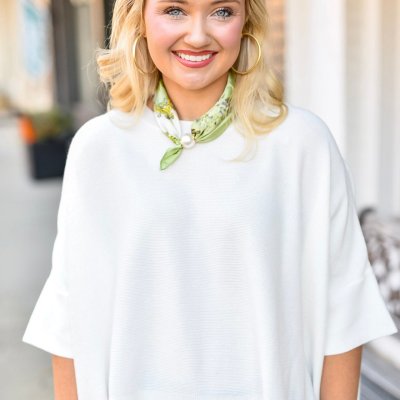 Pearl Magnet Floral Print Scarf Necklace-Green