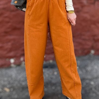 Ivy Jane Pull On Rust Barrel Pant