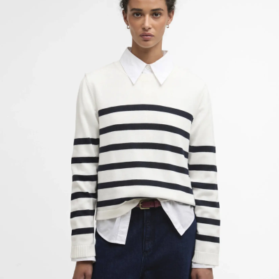 Fern Knitted Jumper - Cloud/Navy