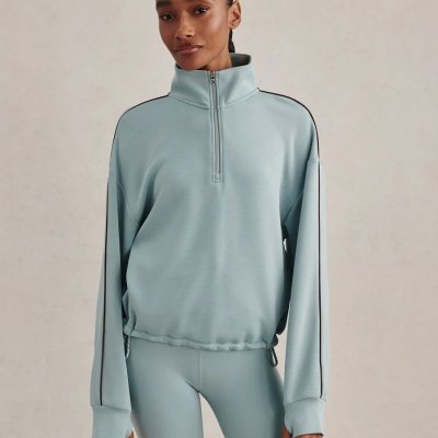 Sian Piped Half-Zip Sweat - Tourmaline