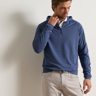 Pine Quarter-Zip Perf Hoodie - Navy