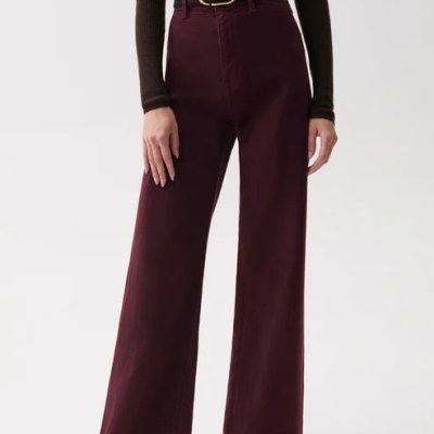 Penny Hi Rise Wide Leg - Claret