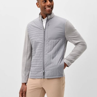 Mixed Media Jacket - Light Gray