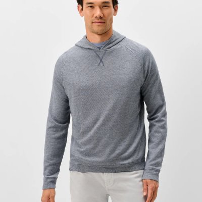Cotton Blend Hoodie - Navy