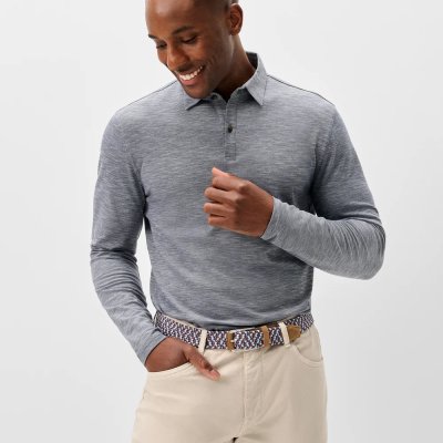 Slub Pique Polo - Navy
